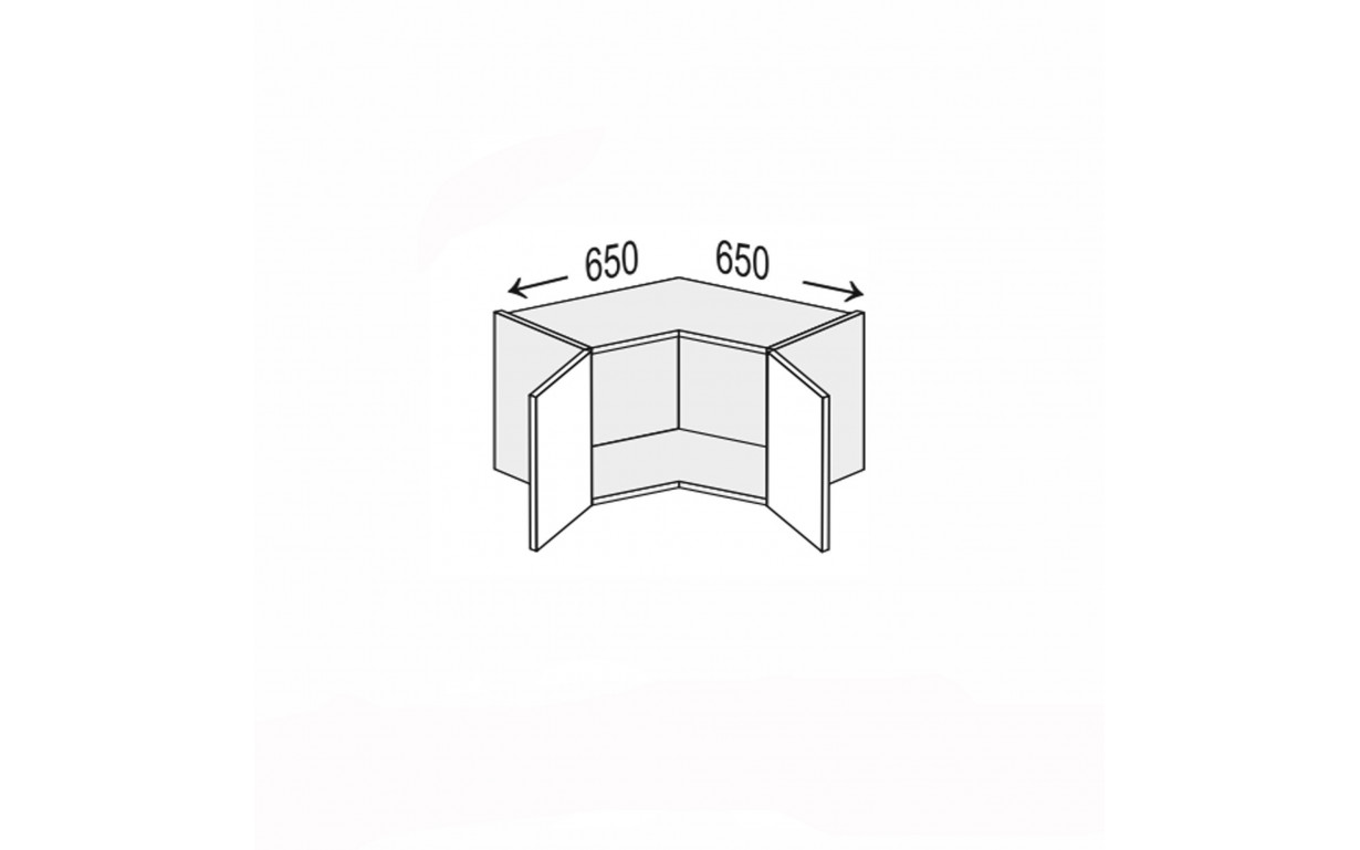 Кухонна секція Міленіум WG верхня КутВ 90° 650х650/450 2дв - Фото